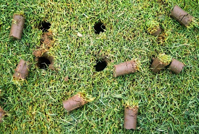 lawn aeration holes
